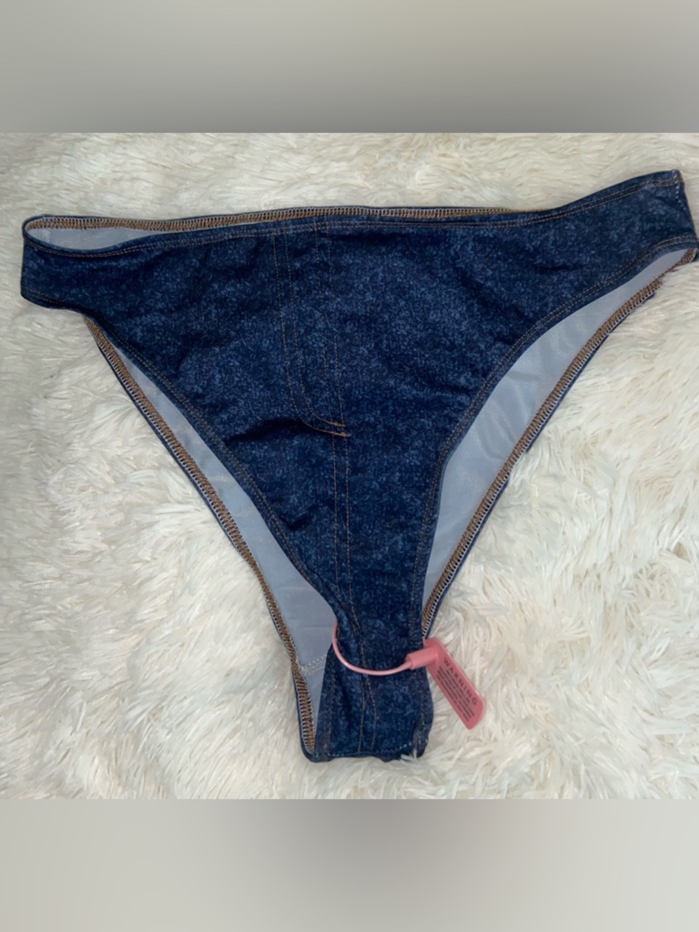 Forplay Dark Blue Denim-Style Bikini Bottom